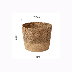 Rustic Woven Seagrass Plant Pot Storage Basket