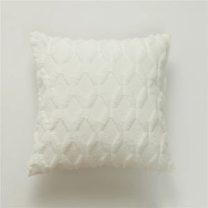 Plush Geometric Textured Pillow Cover