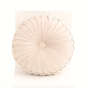 Hand Sewn Pleated Velvet Round Pumpkin Cushion