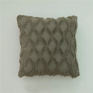 Plush Geometric Textured Pillow Cover
