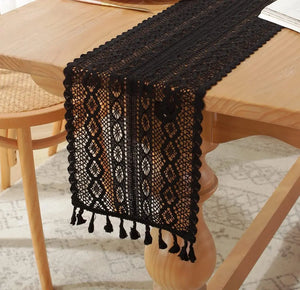 Boho Cotton Lace Woven Table Runner