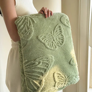 3D Butterfly Embossed Fleece Throw Blanket